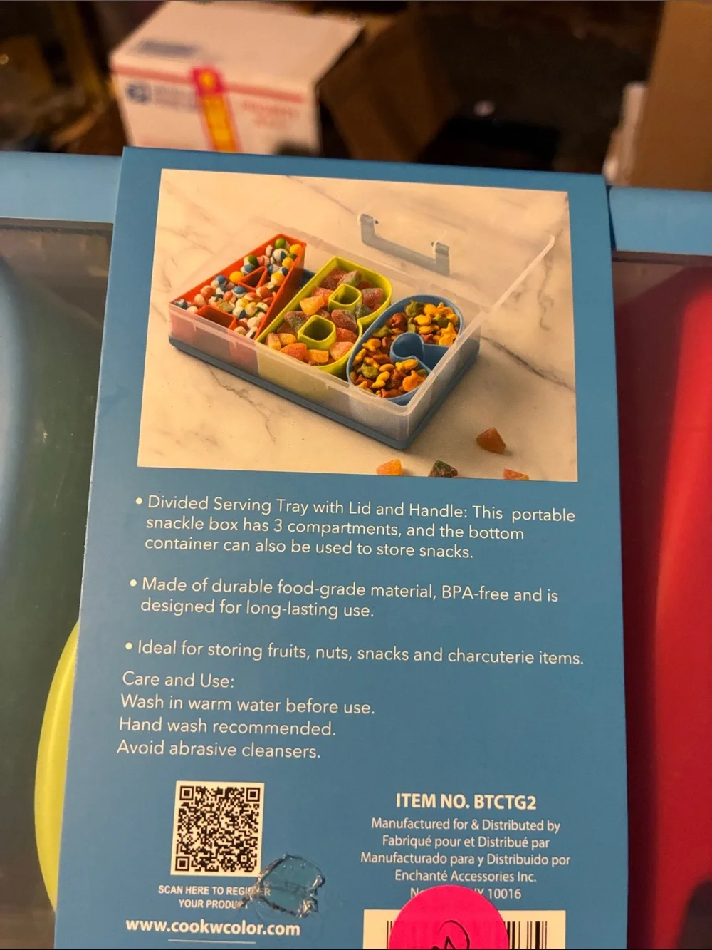 CWC Cook With Color Kids Snack Box - Red and Blue Compartments